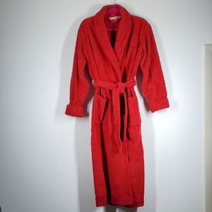 Vintage Y2K Victoria Secret Turkish Terrycloth Red Bathrobe M